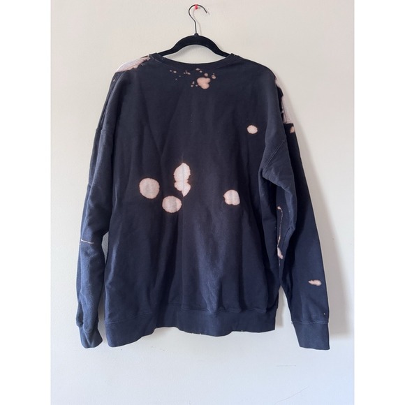 Blessed Bleached Pullover Sweatshirt Size 2xl Black, Fleece Soft EUC - Picture 2 of 9